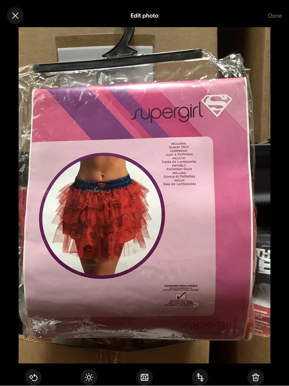 Rubie's Supergirl Red Ruffle Tulle Skirt